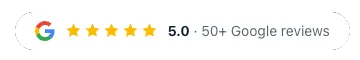 5.0 stars, 50+ Google reviews